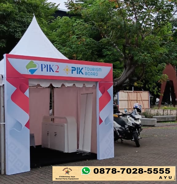 Rental Tenda Kerucut Type Sarnafil Putih Parkir Timur GBK Jakpus